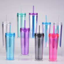 2021Hot sell 16oz Double wall  shining clear color water bottle fashionable Fitness plastic food grade BPA Free